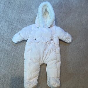 Jacadi baby pink snowsuit  sz 0-3 mo EUC
